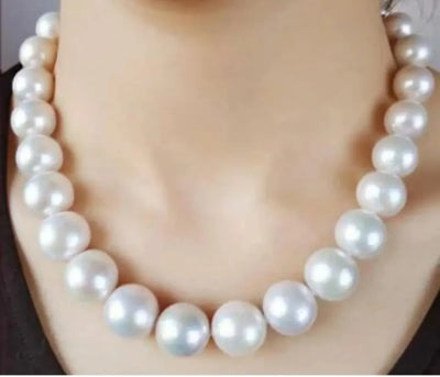 Retro Pearl Necklace for Girls & Women 4Ocm x 1.5 cm (Big Pearl Mala) Pearl White Color