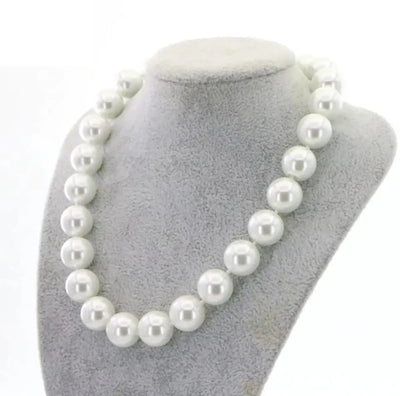 Retro Pearl Necklace for Girls & Women 4Ocm x 1.5 cm (Big Pearl Mala) Pearl White Color