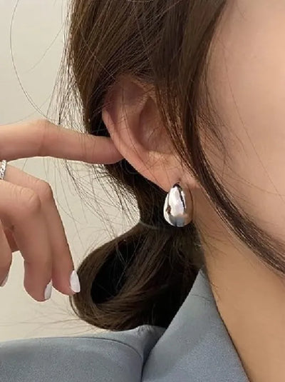 HPE-120 Hoop Earrings 25mm, Glossy Shine Earrings, Stylish Fashion Light Weight Chunky Funky Long Earing, for Ladies / Girls / Women / Fancy & Elegant Artificial Jewelry
