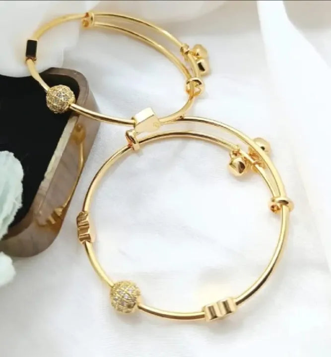 Pair of Heart & Ball Design Bracelet / Bangles. (Adjustable)