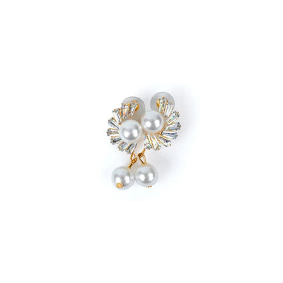D-23 Pearls Earrings with Moon Stone Work, Drop Earrings Trendy Fashion | Light Weight for Ladies / Girls / Women / Artificial Jewelry