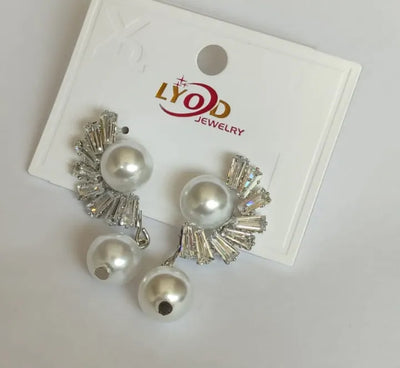 D-23 Pearls Earrings with Moon Stone Work, Drop Earrings Trendy Fashion | Light Weight for Ladies / Girls / Women / Artificial Jewelry