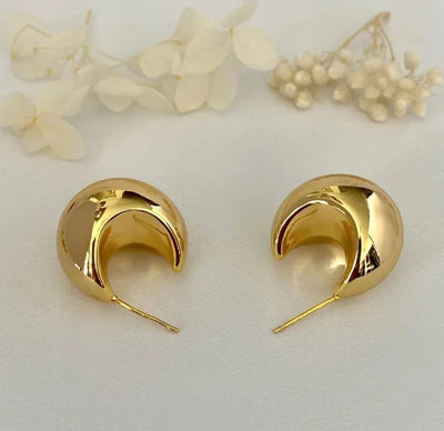 D-07 Hoop Earrings 25mm Golden & Silver Glossy Shine Earrings, Light Weight for Ladies / Girls / Women / Artificial Jewelry.