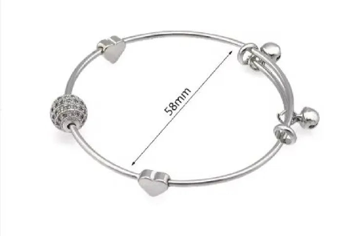 Pair of Heart & Ball Design Bracelet / Bangles. (Adjustable)