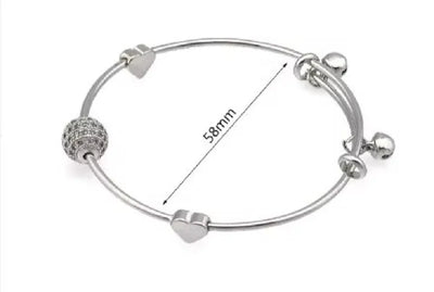 Pair of Heart & Ball Design Bracelet / Bangles. (Adjustable)