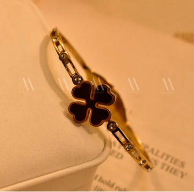 GK-021 Golden Karra with 1 Mid Size Leaf, Openable Arm Bangle, Premium Quality, Beautiful Shiny Elegant, Stainless Steel Arm Bangle.