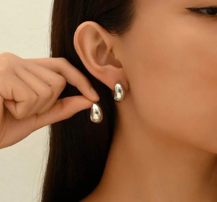 HPE-120 Hoop Earrings 25mm, Glossy Shine Earrings, Stylish Fashion Light Weight Chunky Funky Long Earing, for Ladies / Girls / Women / Fancy & Elegant Artificial Jewelry